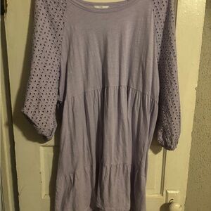 Time and Tru Lilac Top with Eyelet Detail